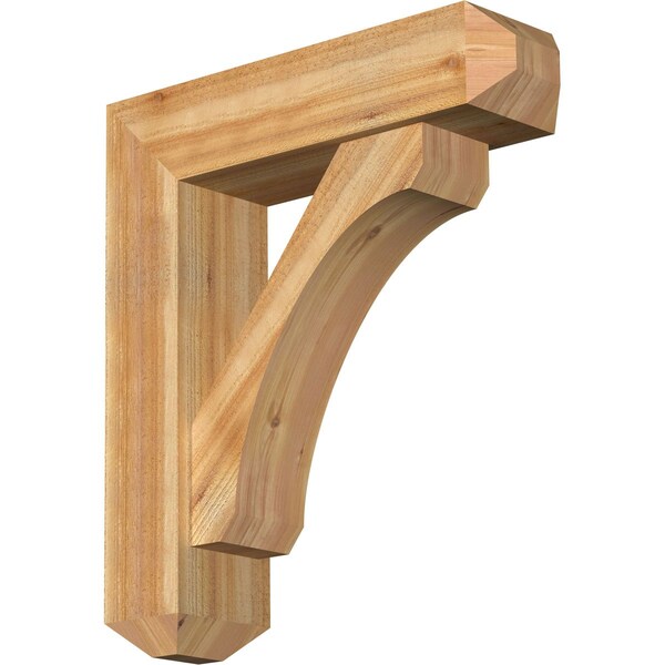 Ekena Millwork Legacy Craftsman Rough Sawn Bracket w/ Offset Brace, Western Red Cedar, 8"W x 30"D x 34"H BKT0806X30X34LEC04RWR - main